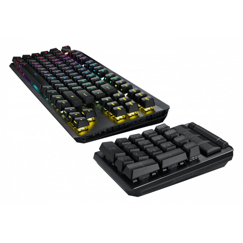 Asus ROG CLAYMORE II RGB Mechanical Gaming Keyboard w/ PBT Keycaps, Wired/Wireless, RX Red Mechanical Switches, Fully