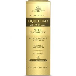 Solgar Liquid B12 2000mg with B-Complex - Healthy Nervous System, Heart, Mind, and Red Blood Cell Formation 59ml
