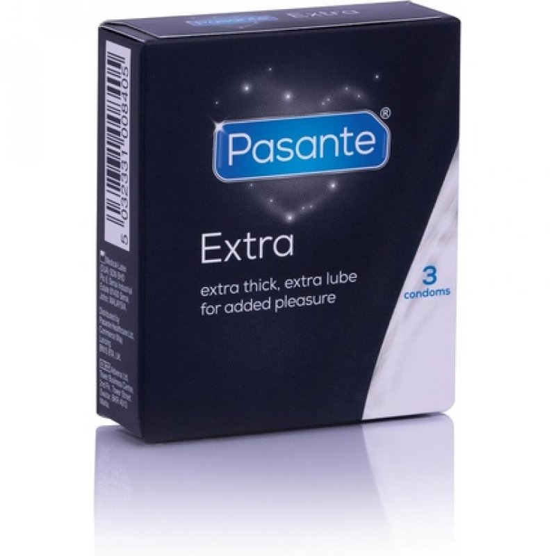 Pasante Extra Safe Condoms 3 Count - Pack of 3
