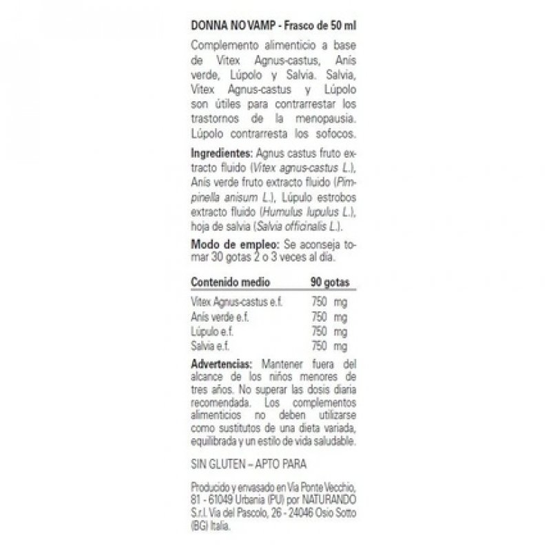 NATURANDO SRL DONNA NO VAMP 50ml Bottle - Against Typical Flushes of Menopause