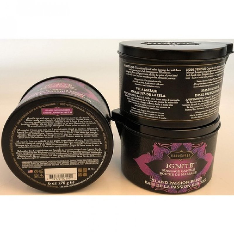Kama Sutra Massage Oil Candle Island Passion Berry 6 Ounce
