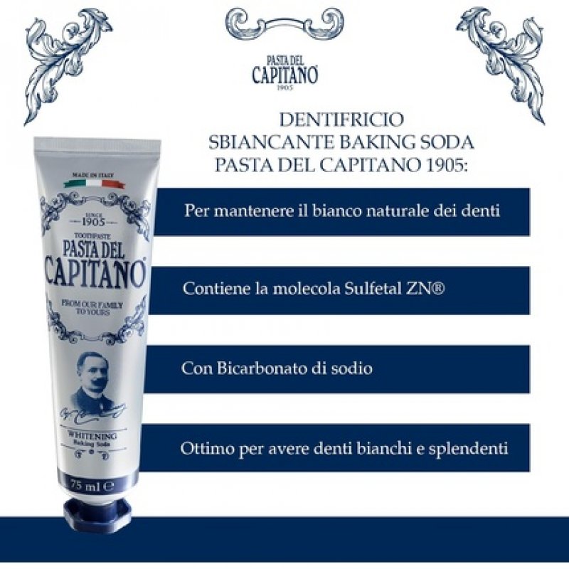 Pasta del Capitano 1905 Whitening Baking Soda Toothpaste 75ml