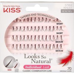 KISS Haute Couture Individual Lash Clusters Natural Premium Lashes Style Luxe Short & Medium Length Mini Knot