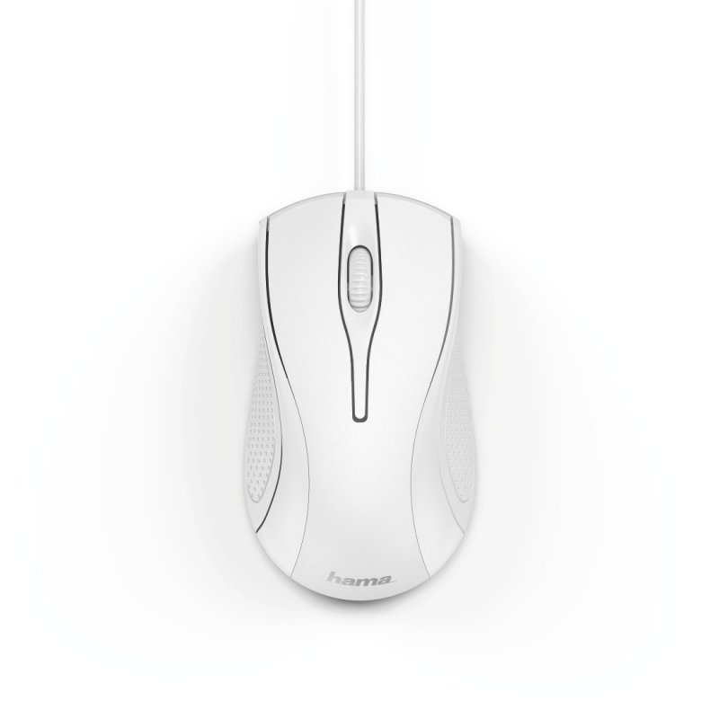 Hama MC-200 Wired Optical Mouse, 1000 DPI, USB, 3 Buttons, White