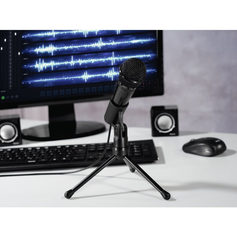 Hama MIC-P35 Allround Microphone for PC and Notebooks, 3.5mm Jack, Tripod