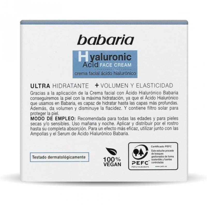 Drugstore Babaria Facial Cream with Hyaluronic Acid 50ml