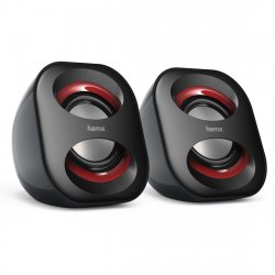 Hama Sonic Mobil 183 2.0 Notebook Speakers, 3.5 mm Jack, USB-A for Power, Inline Volume Controls
