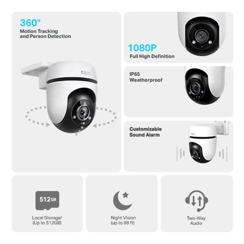 TP-Link Tapo C500 Dôme Caméra de sécurité IP Extérieure 1920 x 1080 pixels Plafond