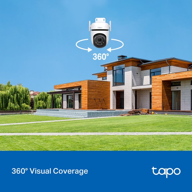 TP-LINK (TAPO C520WS) Outdoor Pan/Tilt 2K QHD Security Wi-Fi Camera, 360°, Colour Night Vision, Smart AI Detection,