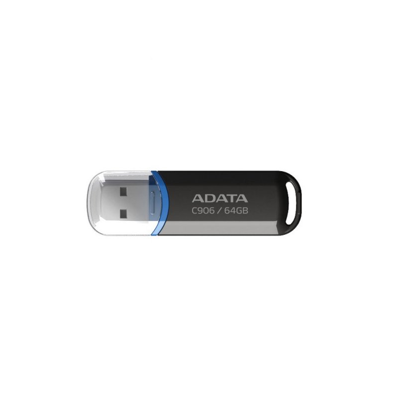 ADATA 64GB USB 2.0 Memory Pen, C906, Compact, Black & Blue