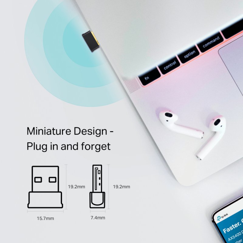 TP-LINK (Archer T2UB Nano) AC600 (433 200) Wireless Dual Band Nano USB Adapter, Bluetooth 4.2, Advanced WPA3 Security