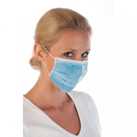 HYGOSTAR Blue Face Mask with Elastic Band 3-Layer 50 Pieces