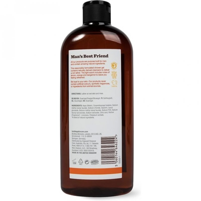 Bulldog Lemon and Bergamot Shower Gel Fresh and Revitalizing Body Wash 500ml