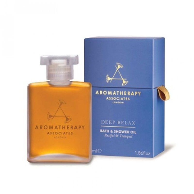 Aromatherapy Associates Deep Relax Bath and Shower Oil 55ml with Earthy Vetiver, Calming Chamomile, and Soothing