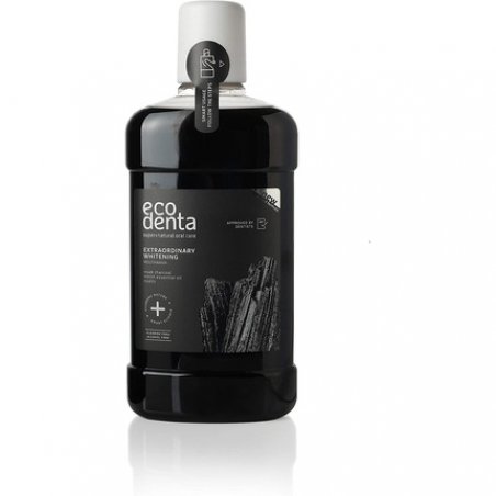 Ecodenta Extraordinary Teeth Whitening Mouthwash Alcohol Free Fluoride Free Mouth Wash for Bad Breath 500ml Charcoal