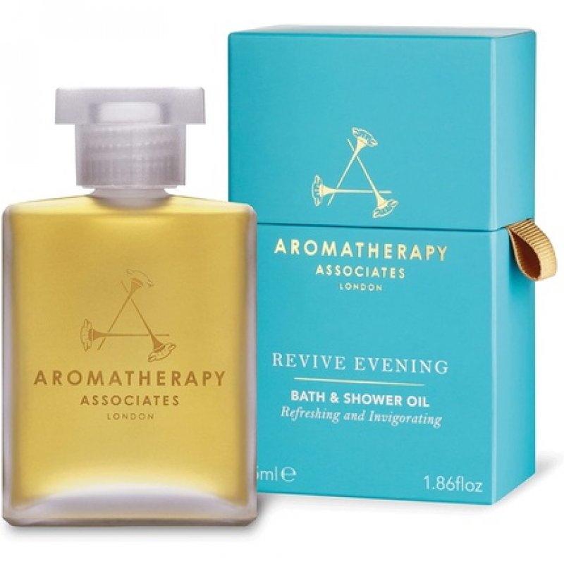 Aromatherapy Associates Revive Evening Bath and Shower Oil 55ml - Essential Oil Cleanser with Ylang-Ylang, Patchouli,