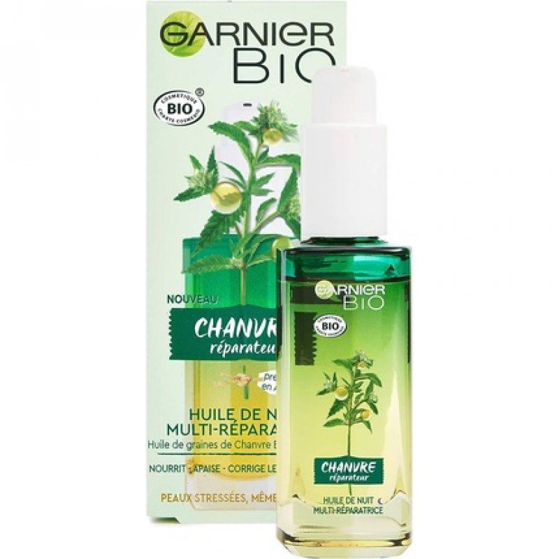 Garnier Organic Multi-Repairing Night Oil for Face with Nourishing Hemp & Vitamin E 30ml
