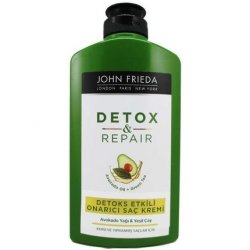 John Frieda Detox & Repair Conditioner 250ml Hydrating and Smoothing for Dry Stressed and Damaged Hair with Avocado Oil