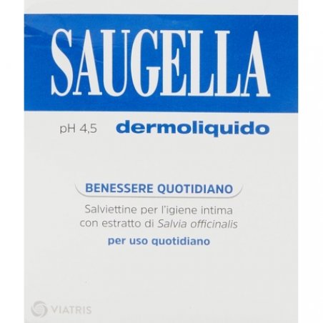Saugella Dermoliquid Intimate Wipes with Sage Extracts Soft and Durable Disposable Fabric