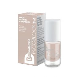 Dermovitamina Micoblock 3in1 Beige Nail Polish 5ml - Quick Drying Nail Polish for Damaged Nails with Special