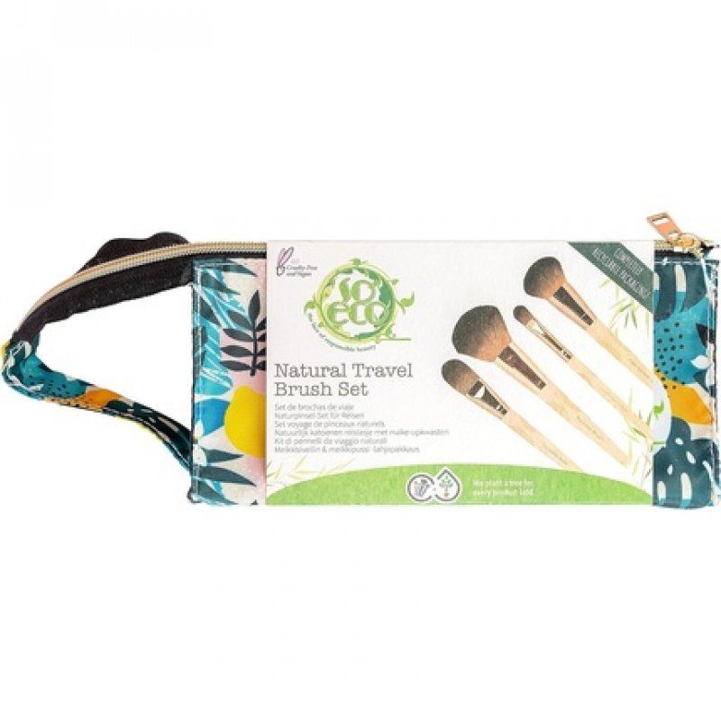 So Eco Natural Travel Brush Set Pink
