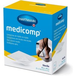 MEDICOMP Extra Soft and Absorbent Non-Woven Fabric Pads for General Wound Treatment 10x10cm