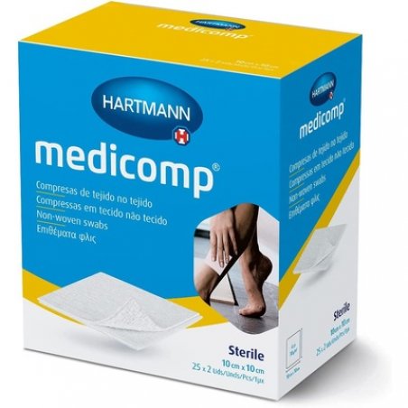 MEDICOMP Extra Soft and Absorbent Non-Woven Fabric Pads for General Wound Treatment 10x10cm