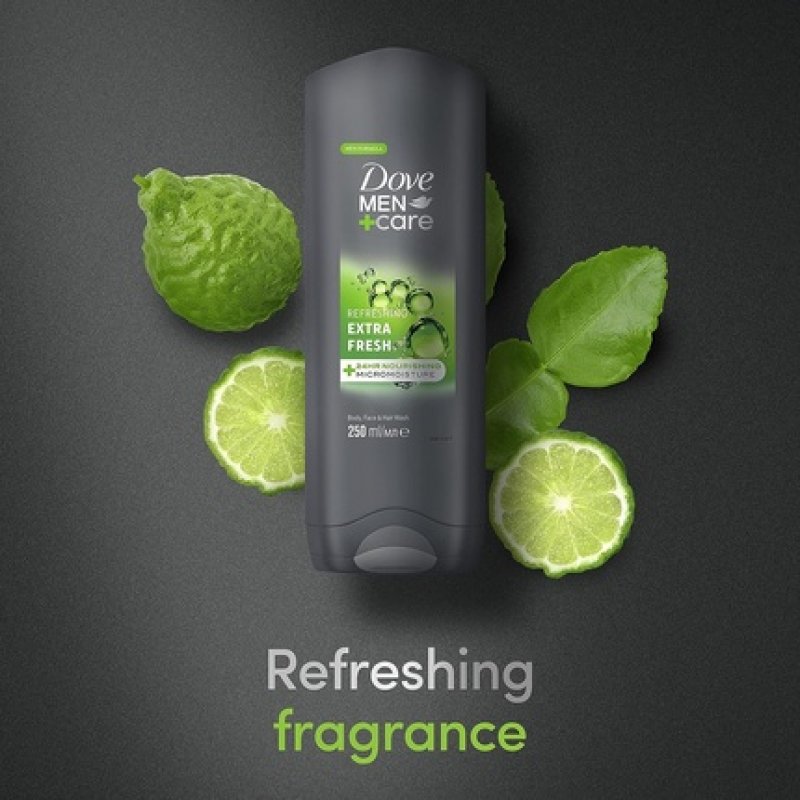 Dove Men Care Refreshing Extra Fresh 3-In-1 Hair, Body and Face Wash for Men 250ml