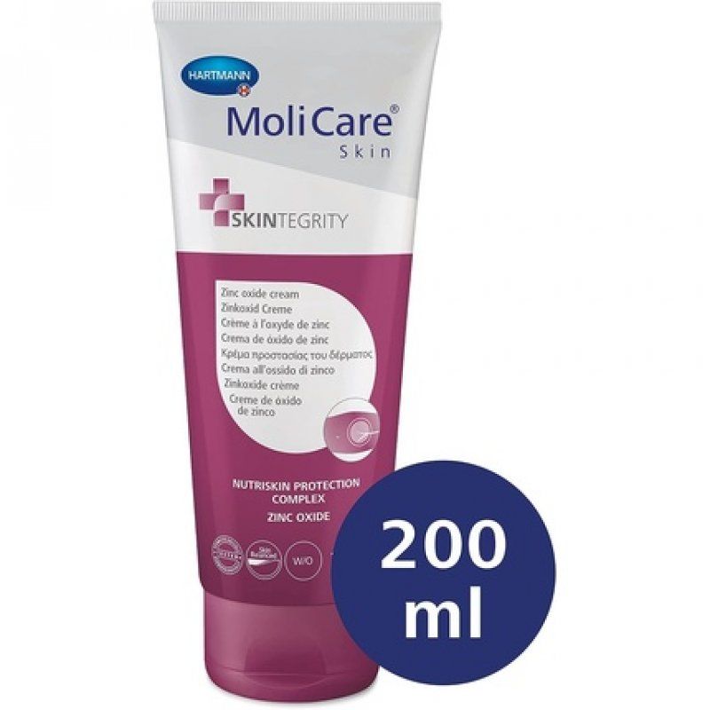 MoliCare Skin Zinc Oxide Cream Anti-Inflammatory Protection for Skin Stressed by Incontinence 200ml