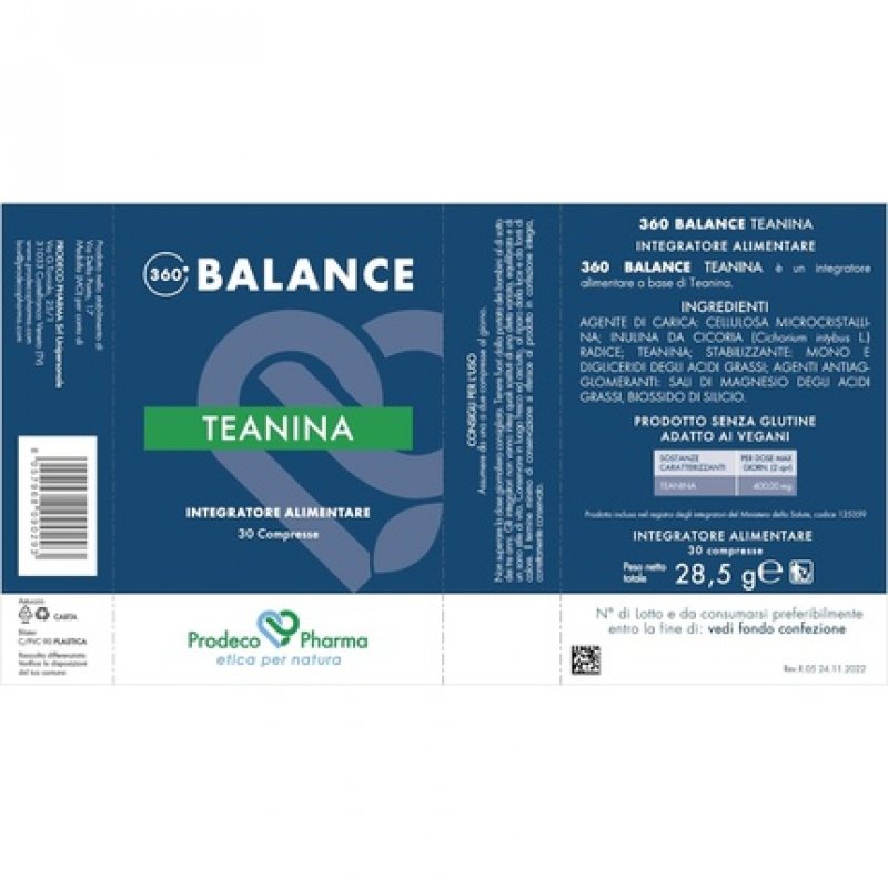 Prodeco Pharma 360 Balance Teanina 30 Tablets
