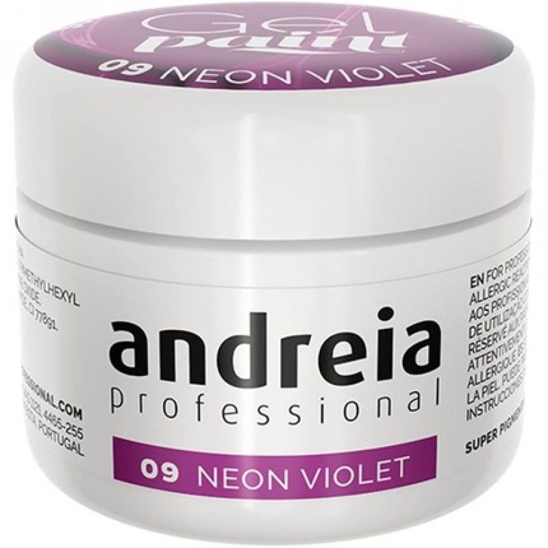 Andreia Professional Nail Art Design Gel Paint Pots 4g 09 Neon Violet