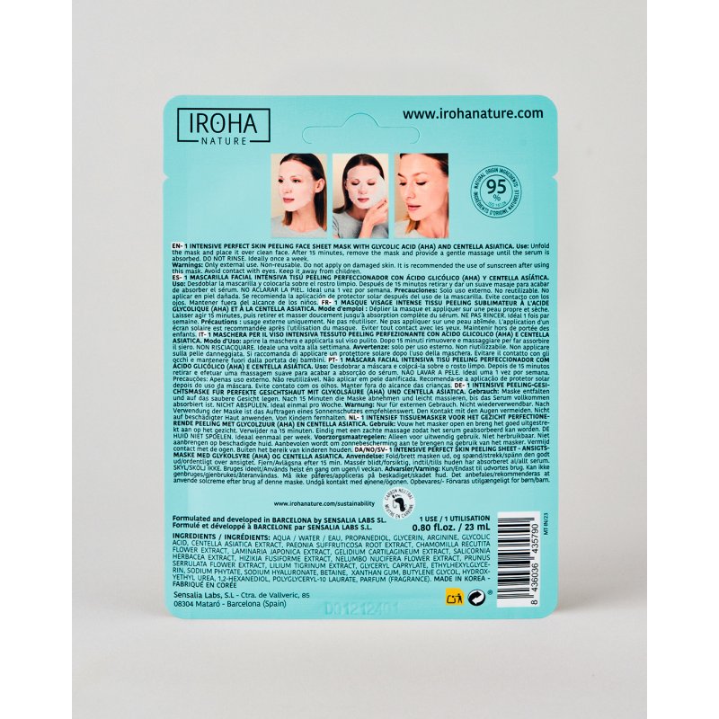 Iroha Nature Perfect Skin Peeling Face Mask with Glycolic Acid 23 ml