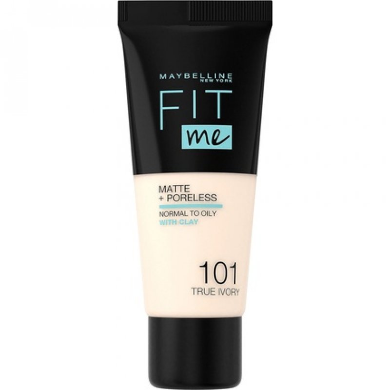 Maybelline Fit Me Foundation Matte & Poreless Full Coverage Blendable for Normal to Oily Skin 30ml 101 True Ivory