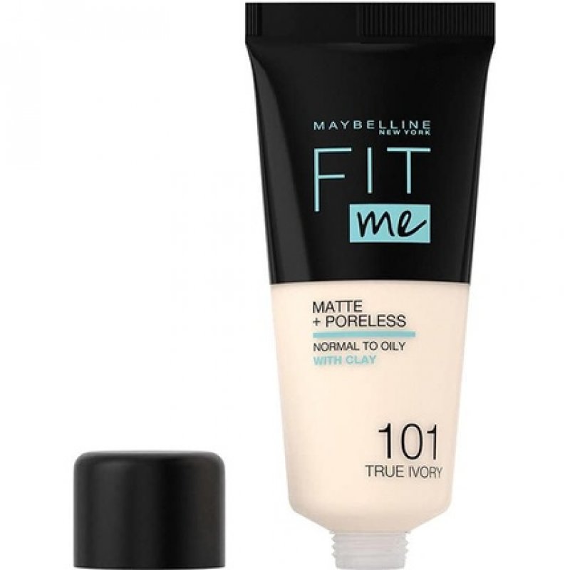 Maybelline Fit Me Foundation Matte & Poreless Full Coverage Blendable for Normal to Oily Skin 30ml 101 True Ivory