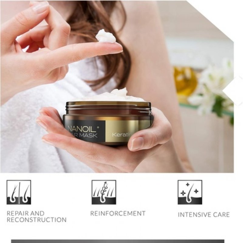 Nanoil Keratin Hair Mask 300ml Regeneration and Reconstruction Intensive Hair Treatment
