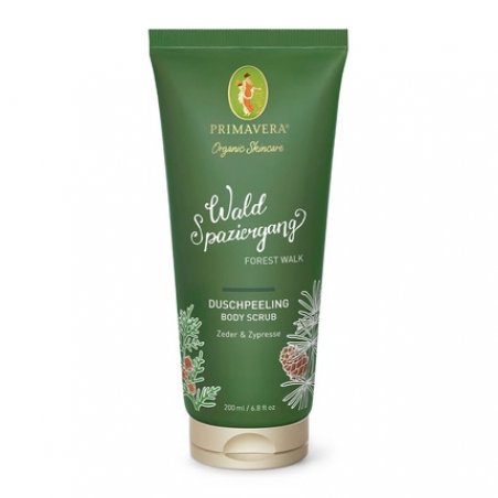 PRIMAVERA Waldspaziergang Body Scrub 200ml - Cedar and Cypress Scented Natural Exfoliant - Vegan