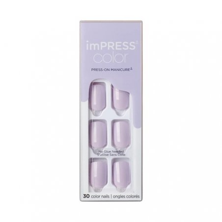 KISS imPRESS Color Press-On Nails PureFit Technology Short Length Picture Purplect Manicure