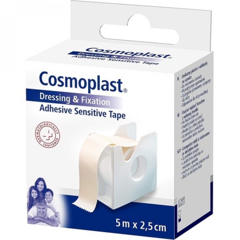 Cosmoplast Sensitive Adhesive Tape in Dispenser 5mx2.5cm