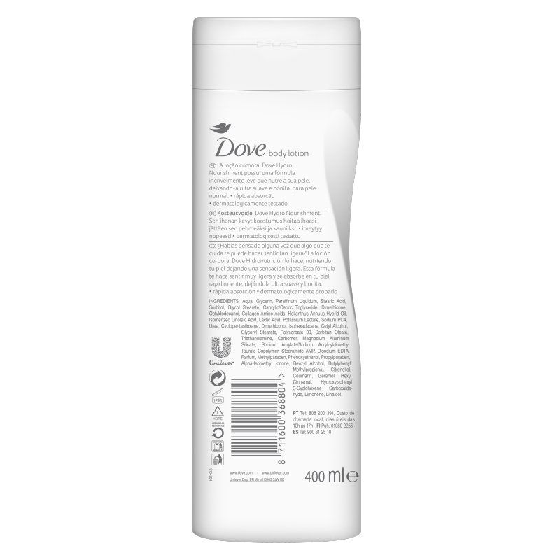 Dove Locion Hydro Piel Normal 400 ml Lotion Women