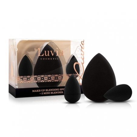 Luvia Beauty Blender Sponge Set 3 Black Makeup Sponges - Super Soft Blending Sponge in 2 Sizes for Precise and