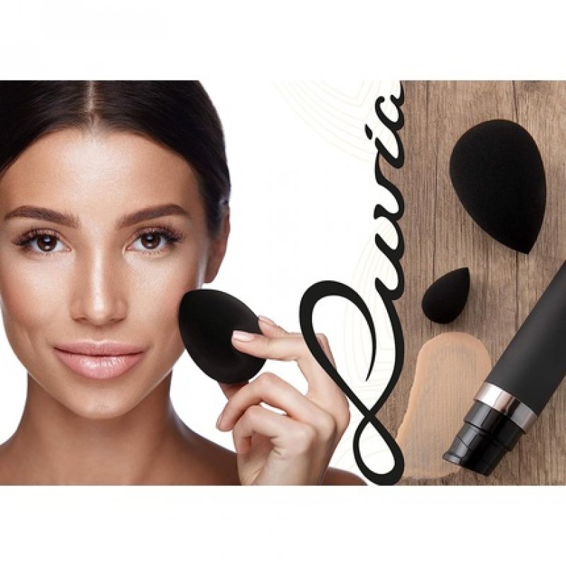 Luvia Beauty Blender Sponge Set 3 Black Makeup Sponges - Super Soft Blending Sponge in 2 Sizes for Precise and