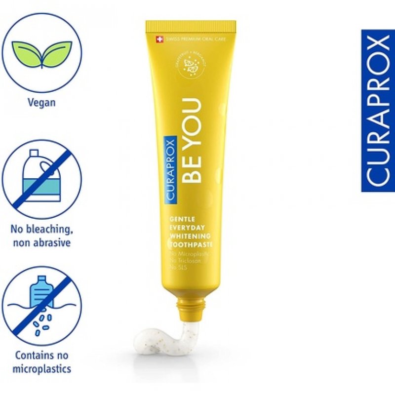 Curaprox Be You Grapefruit Whitening Toothpaste with Grapefruit and Bergamot Flavor 60ml Yellow