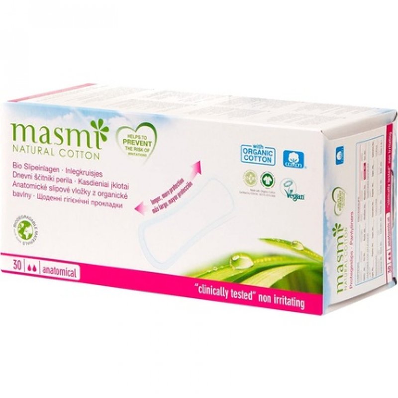 MASMI NATURAL COTTON Bio Classic Panty Liners 30 Pieces