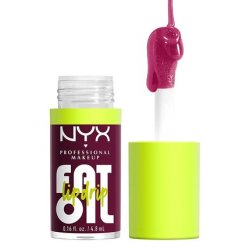 NYX Professional Makeup Fat Oil Lip Drip Moisturizing Vegan Tinted Lip Gloss That's Chic Deep Berry