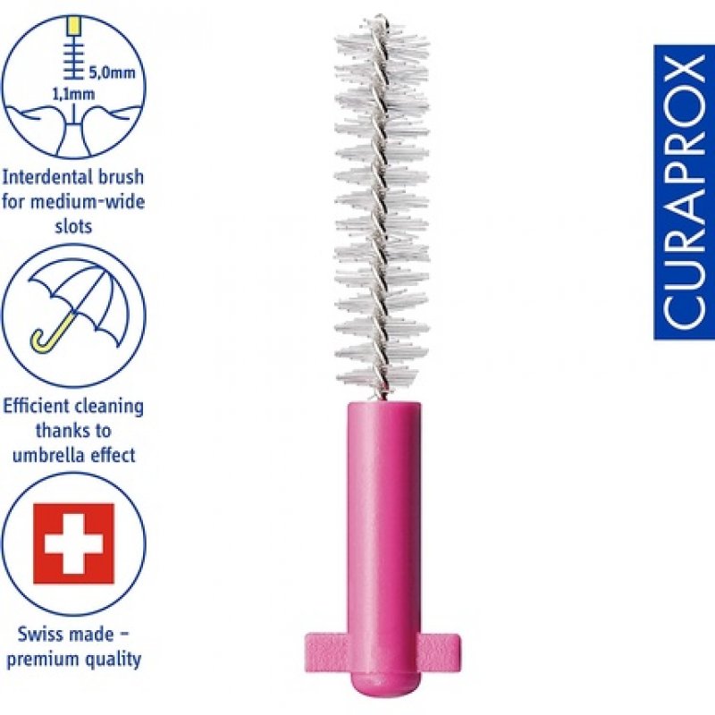 Curaprox CPS 08 Prime Refill Interdental Brushes Pink 8 Count 8 x 0.8mm - Pack of 8