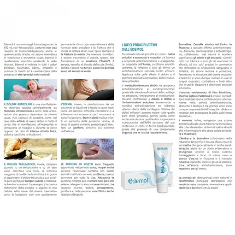 Edemol Pain Relief Gel for Trauma, Edema, Hematomas, Insect Bites 100ml