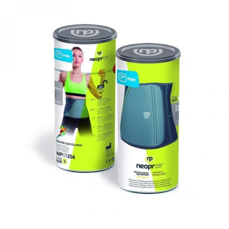 PRIM NEOPRAIR Sacro Lumbar Support Neoprene for Man/Woman Acute and Chronic Low Back Pain Sports use Single Size Grey