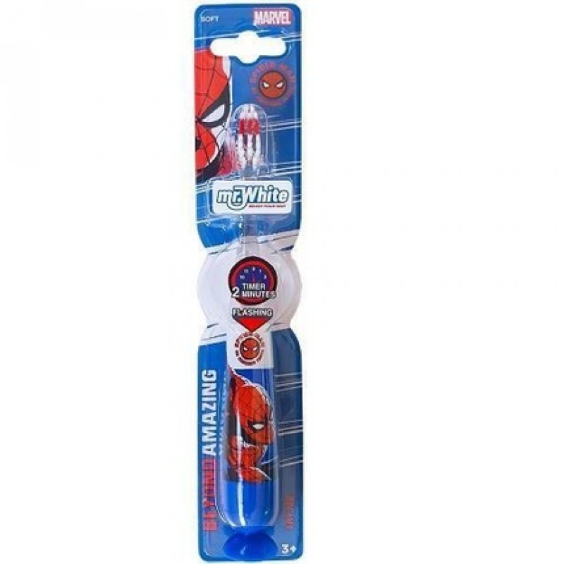 Mr. White Spiderman Blinking Toothbrush for 3 Years