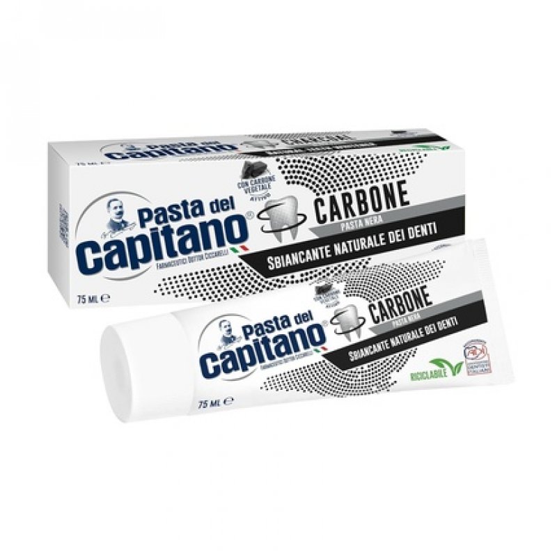Pasta del Capitano Organic Activated Charcoal Toothpaste 75ml - Made in Italy