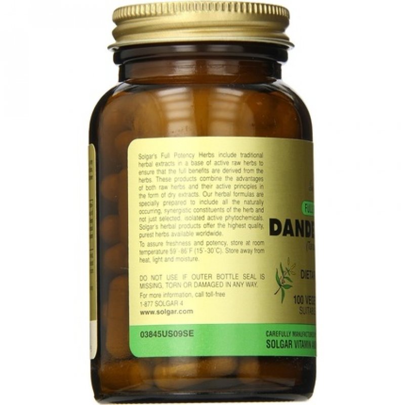 Solgar Full Potency Dandelion Root Vegetable Capsules 100 Count